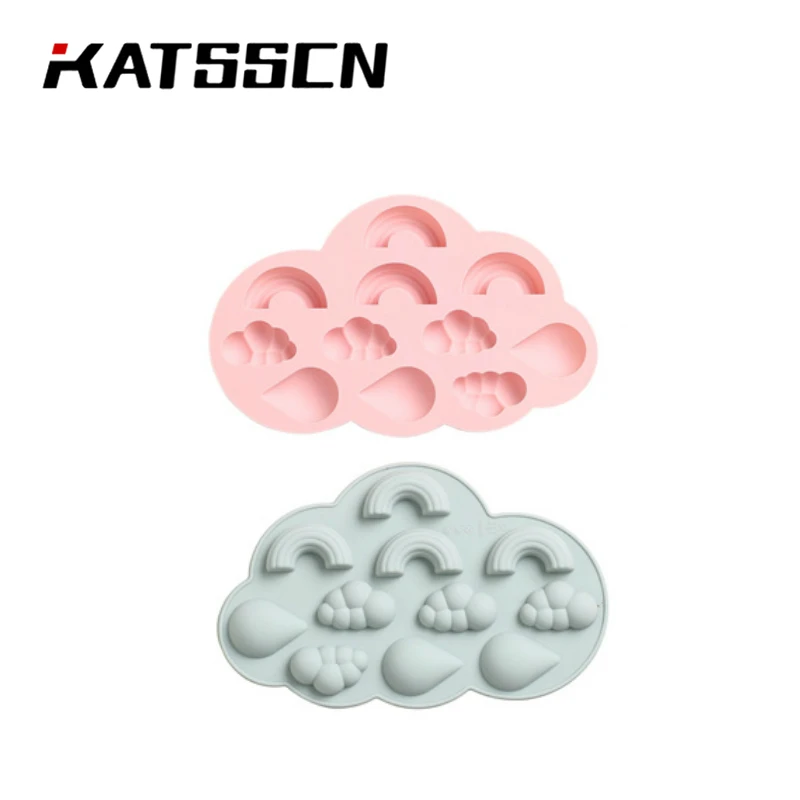 

DIY Rainbow Clouds Chocolate Ice Cube Mold Raindrops Silicone Cake Baking Chocolate Mould Ice Cube Candy Pudding Ice Mould