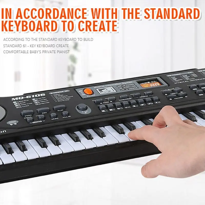 61 Keys Electronic Organ Digital Piano Keyboard with Microphone Electric Piano Kid Children Gift Develop Child's Talents US Plug musical instrument,electronic musical instrument,electronic piano