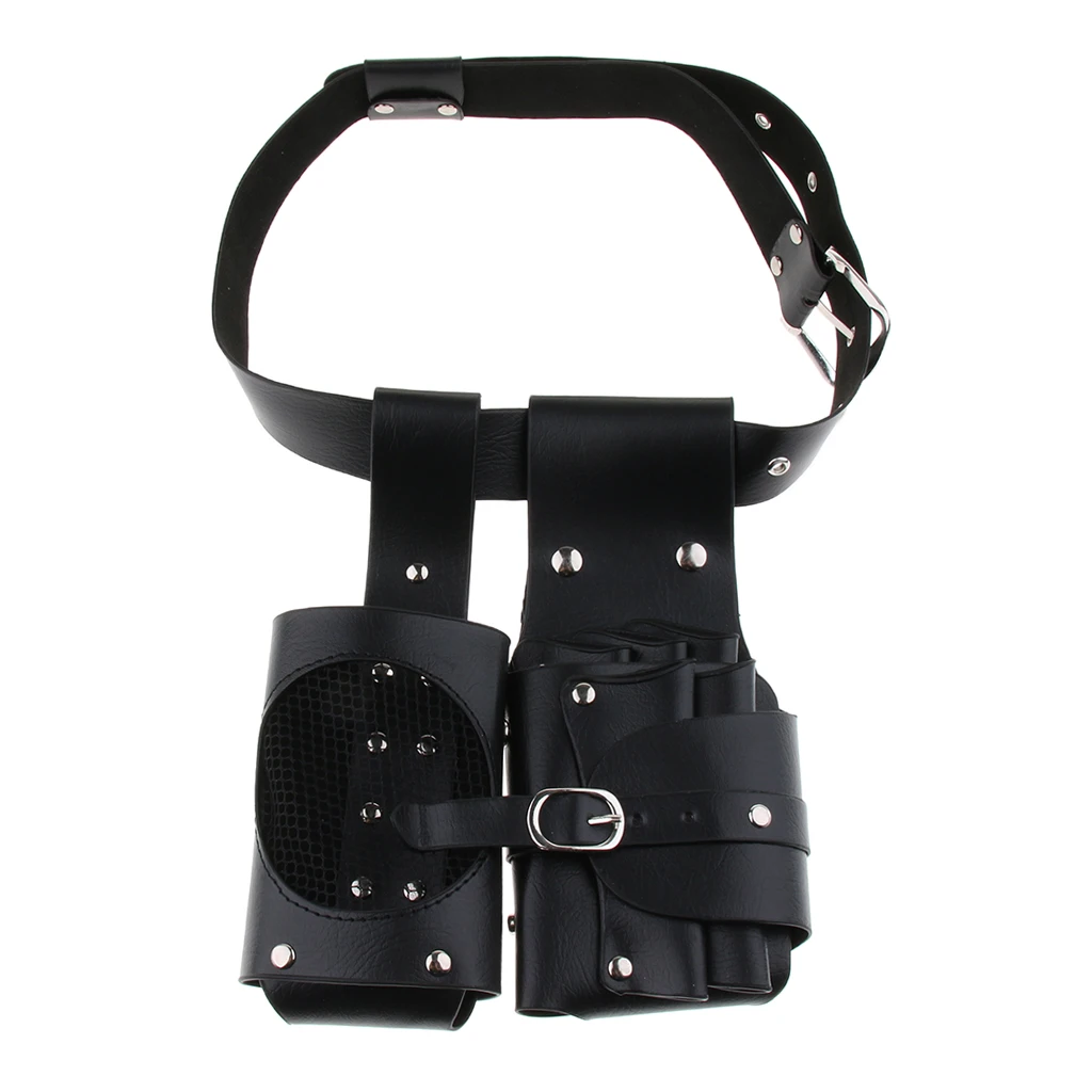 Pro Salon Hair Cutting Scissors Clips Combs Leather Holster Hairdressing Tools Pouch Bottle Holder Waist Bag