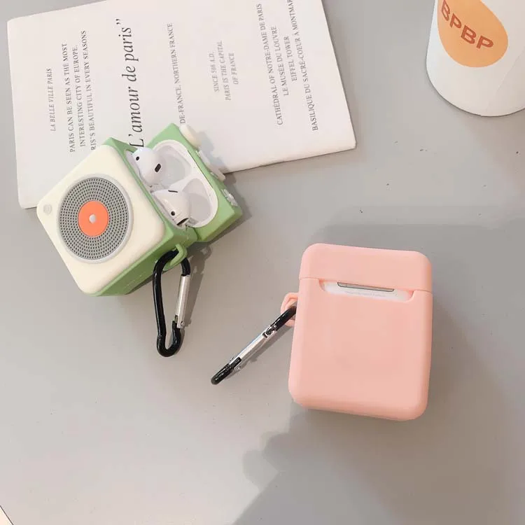 3D мультфильм ретро радио наушники чехол для Airpods 1 2 чехол силиконовый чехол для Air pods 1 2 airpods чехол с металлической пряжкой