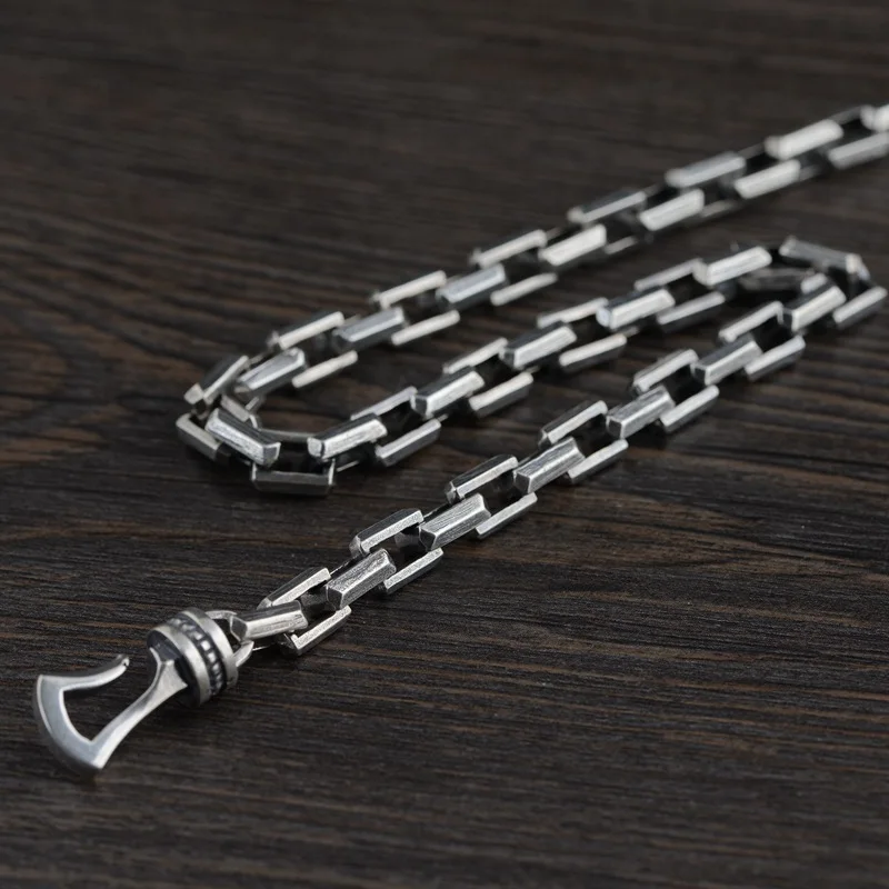 Bocai New 100% Real S925 Silver Vintage Jewelry Punk Men's