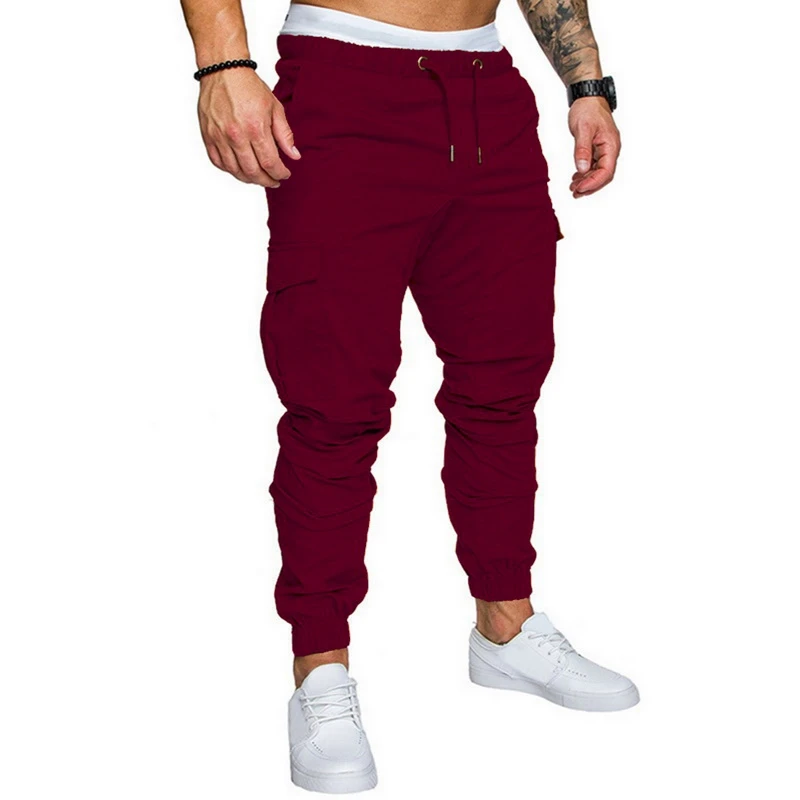 red Pui men tiua мужские повседневные штаны для фитнеса, мужская спортивная одежда, спортивный костюм, штаны, обтягивающие спортивные штаны, черные спортивные штаны для бега - Цвет: red