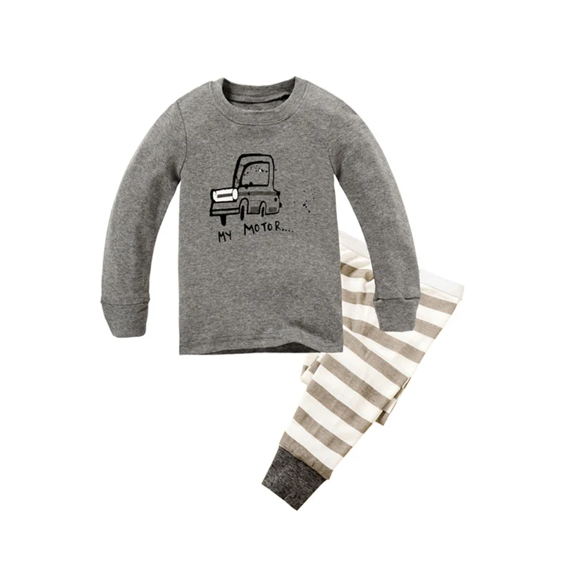 Новая брендовая Пижама для маленьких мальчиков, детская одежда для сна, хлопок, с длинными рукавами, с рисунком тигра, пижама панда для девочек, детская домашняя пижама - Цвет: A046
