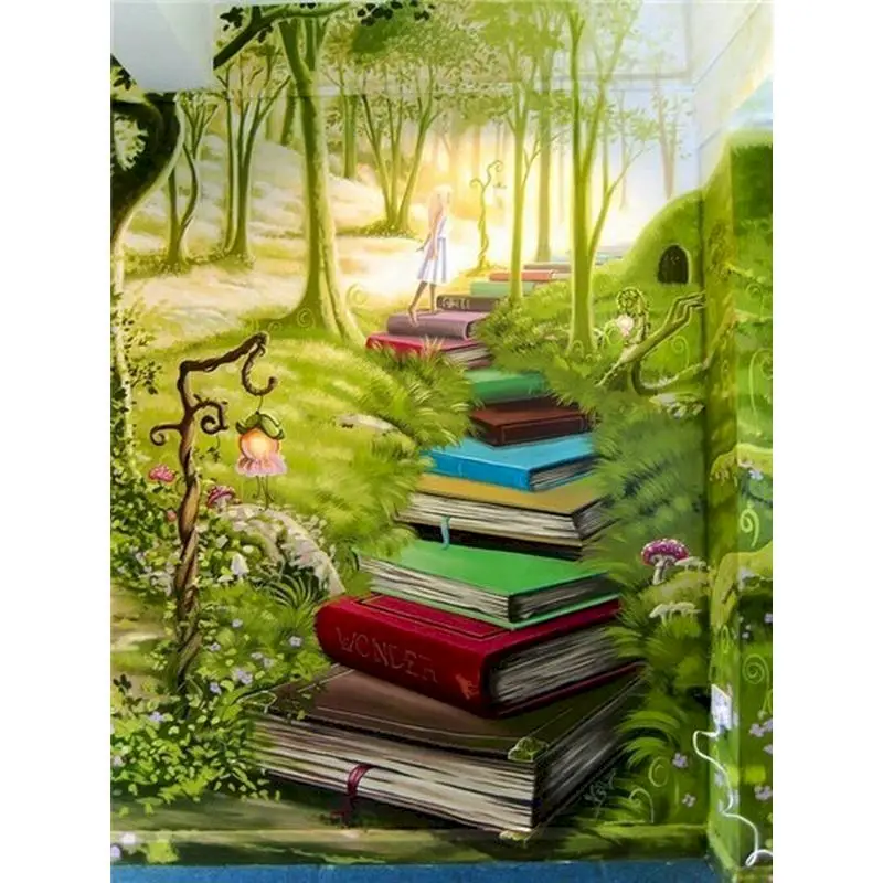 Набор для рисования по номерам на холсте сделай сам книга дорога лес