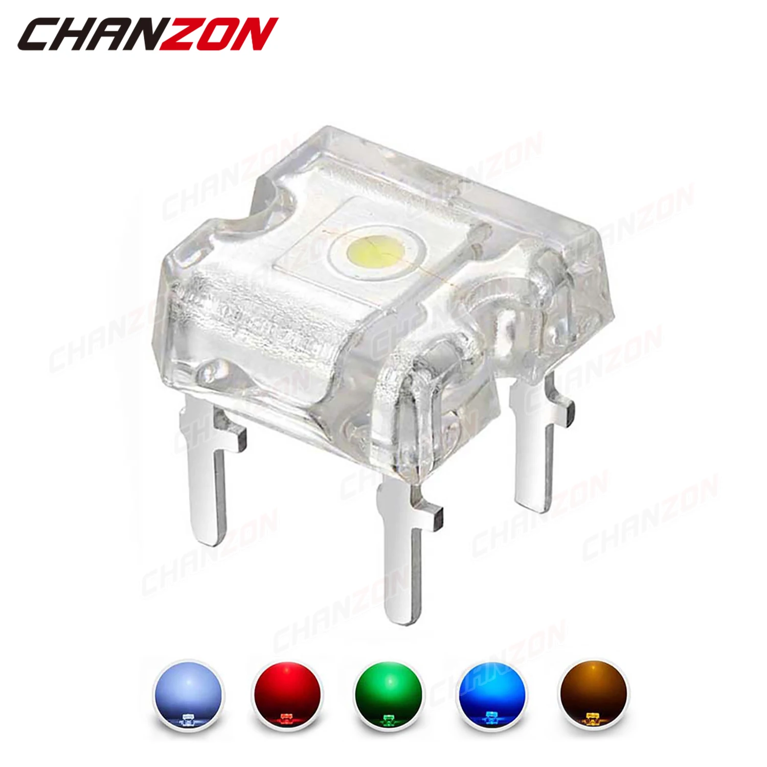 100Pcs Flat Top Led Diode Piranha Super Flux Warm White Red Green Blue Yellow Dip Diy Superflux Pcb Lights Emissione Della Lampadina