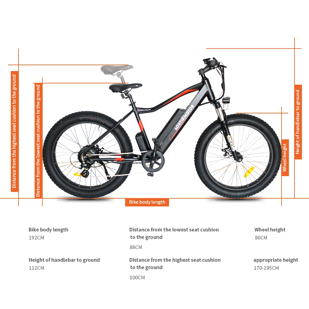 AOSTIRMOTOR Электрический велосипед 48В 10.4ач литиевая батарея EBike 750 Вт 7 speed Fat Tire горный