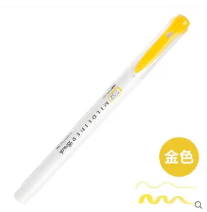 Зебра WFT8 MILDLINER мягкая ручка+ жесткий наконечник хайлайтер двойной наконечник Япония пастельные цвета - Цвет: MGO