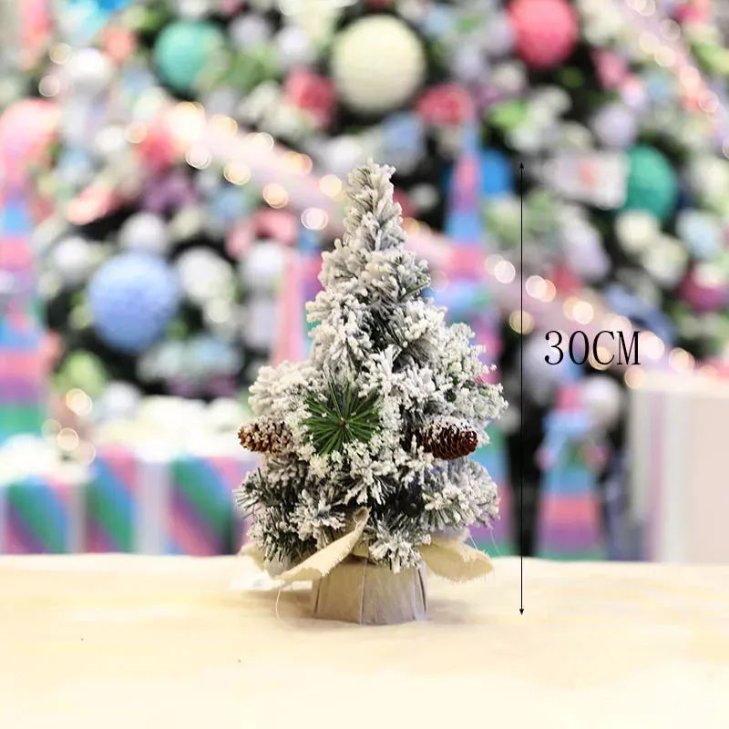 mini Christmas tree plastic flocking powder simulation snow 30cm40cm50cm Christmas tree indoor decoration 2020 New Year gifts