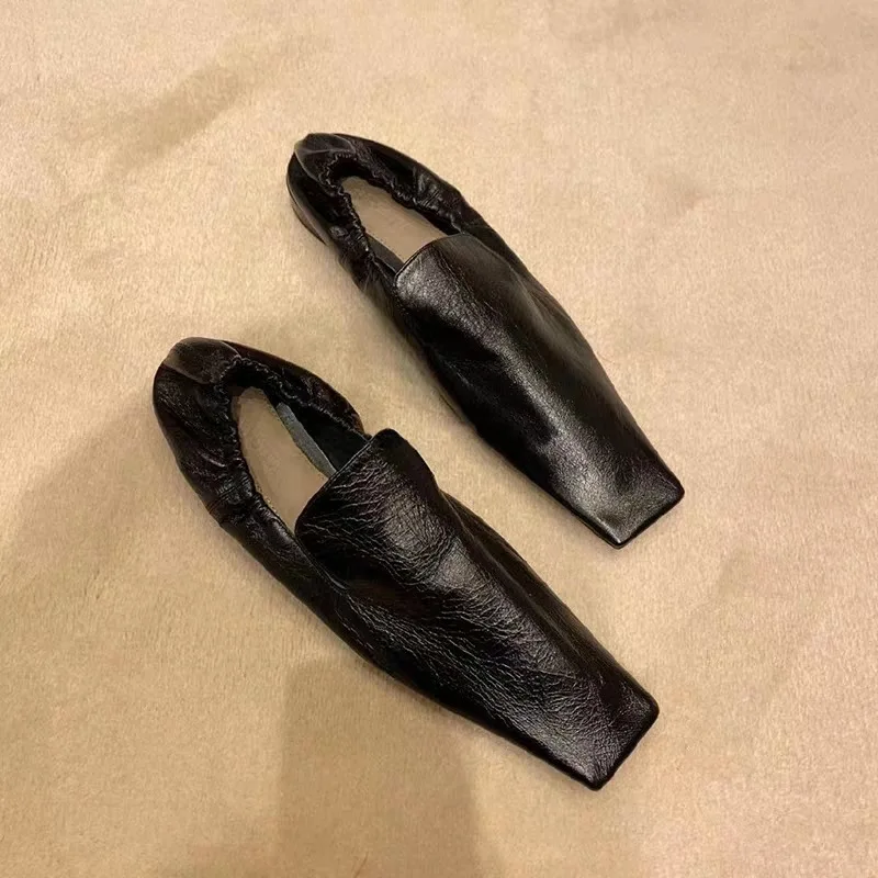 Модные дизайнерские кожаные женские туфли-лодочки с квадратным носком Роскошные