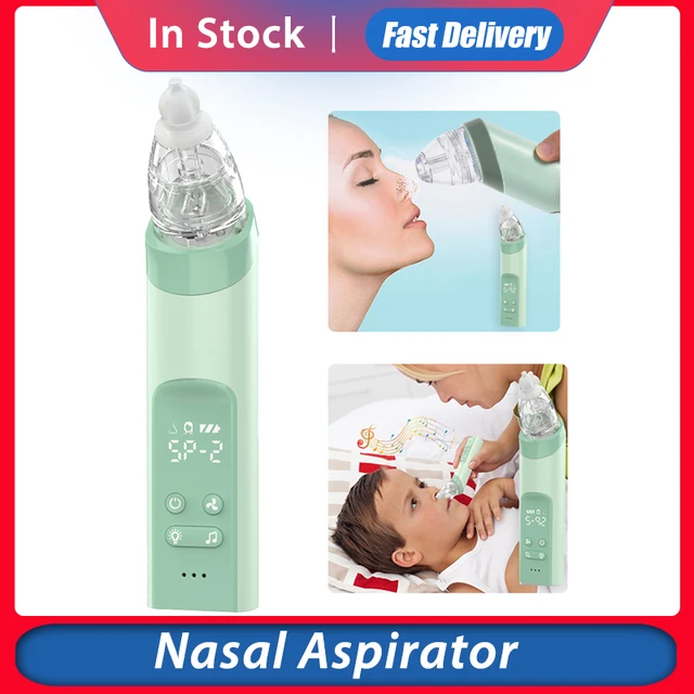  Aspirador nasal para bebé, ventosa nasal para bebé, limpiador de  nariz para bebé, aspirador nasal eléctrico para niños pequeños, recargable  con función de música, volumen ajustable : Bebés