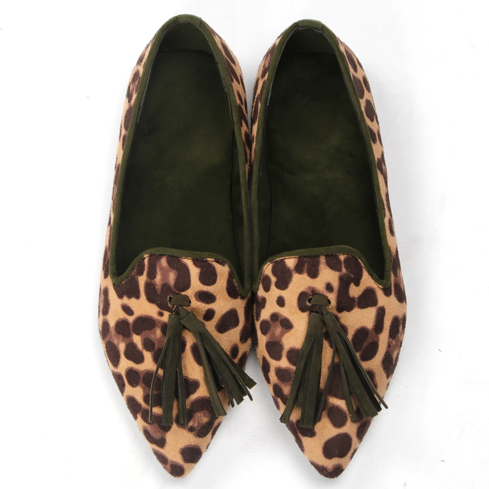Women Tassel Loafers Flat Heels Spring Fashion Leopard Shoes