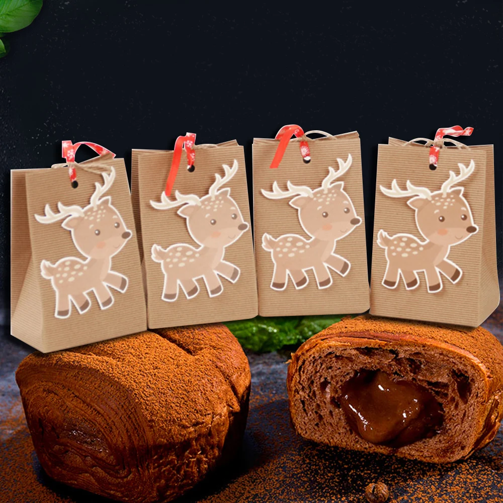 20/30 шт Рождественская коробка для конфет, сумка, упаковка для рождественских конфет, ювелирные изделия, еда, хлеб, сумки, подарочные пакеты из крафт-бумаги, Новинка