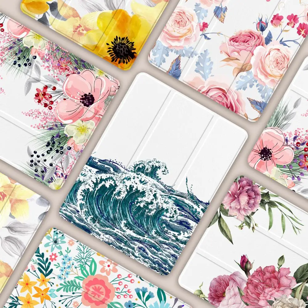 Flowers Print Case for Apple iPad Pro 11 2020 2018Full Body Protective Rugged Shockproof Case with