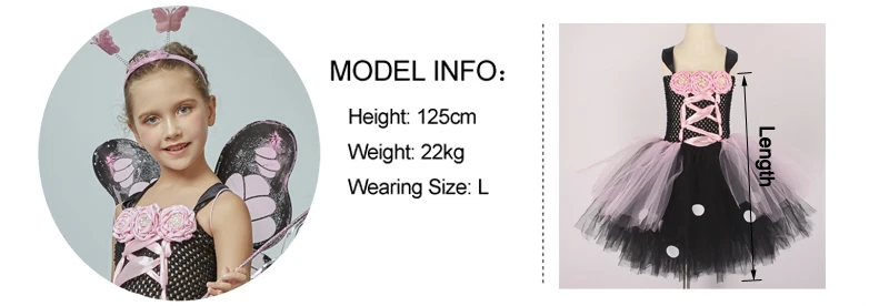 Girls Monarch Butterfly Fairy Costume Kids Flower Tutu Dress with Wings Girls Insect Animal Halloween Party Dress Up Dress (10)