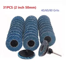 

31Pcs 2inch 50mm Grinding Wheel Flap Disc Angle Grinder Sanding Disc With Holder Metal Wood Polishing Grinding Abrasive Tool
