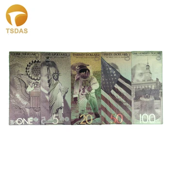 

American Gold Banknote Set 5pcs American Gold Foil Banknote $1-100 Dollars Collection Promotion Gift Home Decor