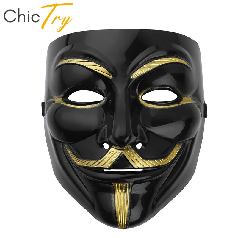 

ChicTry Adult Plastic Fancy Cool Anonymous Masks Masquerade Party Halloween Costume Men Women Festival Cosplay Party Accessories