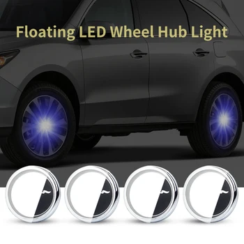 

For Mustang 60mm 4X Hub Light Car Wheel Caps Light Center Cover Lighting Cap Floating Illumination LED bulb auto car styling