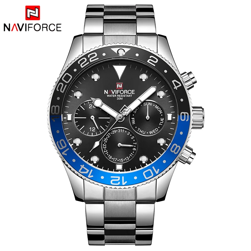 NAVIFORCE Топ бренд класса люкс мужские часы Повседневная мода кварцевые 24 часа дата часы мужские спортивные Бизнес наручные часы Relogio Masculin