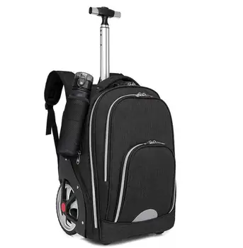 18 Inch large wheels school trolley backpack bag for teen school wheeled backpack bag with trolley trave rolling luggage Bag 1