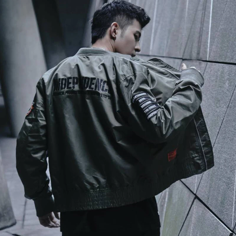Croxx Techwear Men S Ma 1 Flight Jacket Military Bomber Coat Hip Hop Style Punk Fashion Jackets Aliexpress