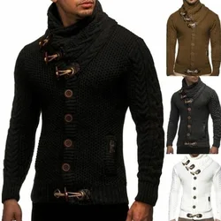 2021 Autumn Winters Tux Turtleneck Sweater Knitting Coat Buttons Big Yards of European and American Wind Warm Men Sweater 2021 Autumn Winters Tux Turtleneck Sweater Knitting Coat Buttons Big Yards of European and American Wind Warm Men Sweater
