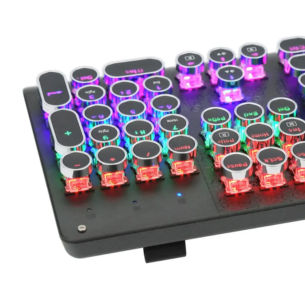 Пишущая машинка стимпанк стиль клавиатура в стиле ретро Радуга Led подсветка 104-Key механическая клавиатура K-600, черный