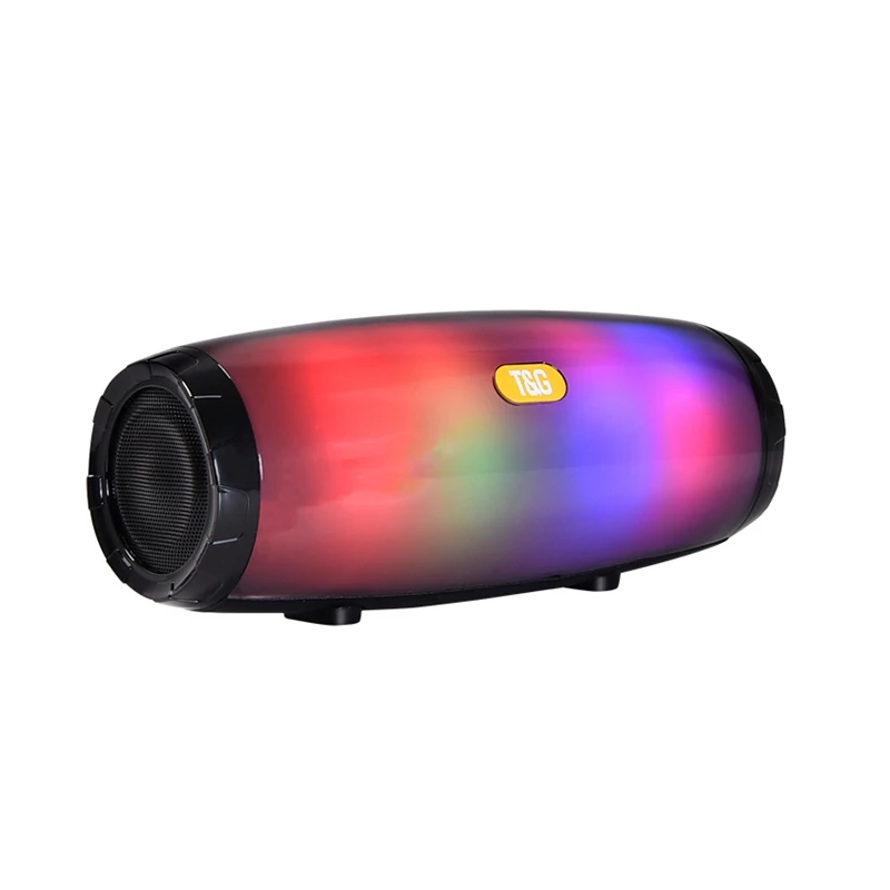 TG165 Wireless Bluetooth Speaker Stereo Column 5 Flash Style LED Subwoofer Portable Outdoor Leather Music Box FM Radio TF Card |