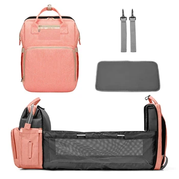 

Lequeen 2 in 1 Stroller Large Capacity Diaper Bag Backpack Multifunctional Foldable Baby Bed Crib Bag Maternity Handbag Stroller