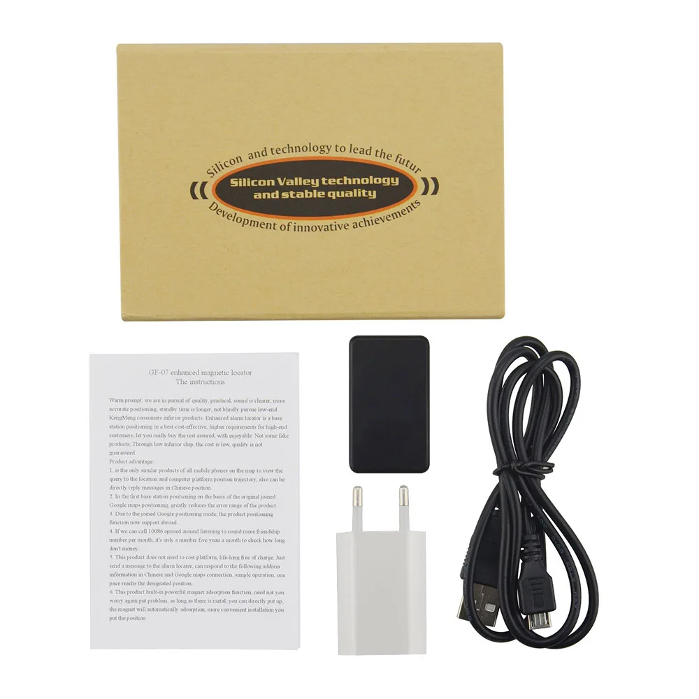 With box and charger Мини GF-07 gps трекеры SOS устройства слежения для автомобиля ребенка Локация трекеры локатор системы мини gps постоянный магнитный - Цвет: With box and charger