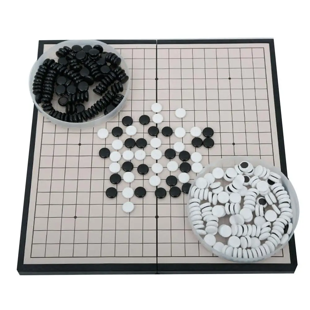 

Kid Adult Portable Folding Magnetic Go Game Board Set With Single Convex Magnetic Plastic Stones Set Amusement Intelligence Toy