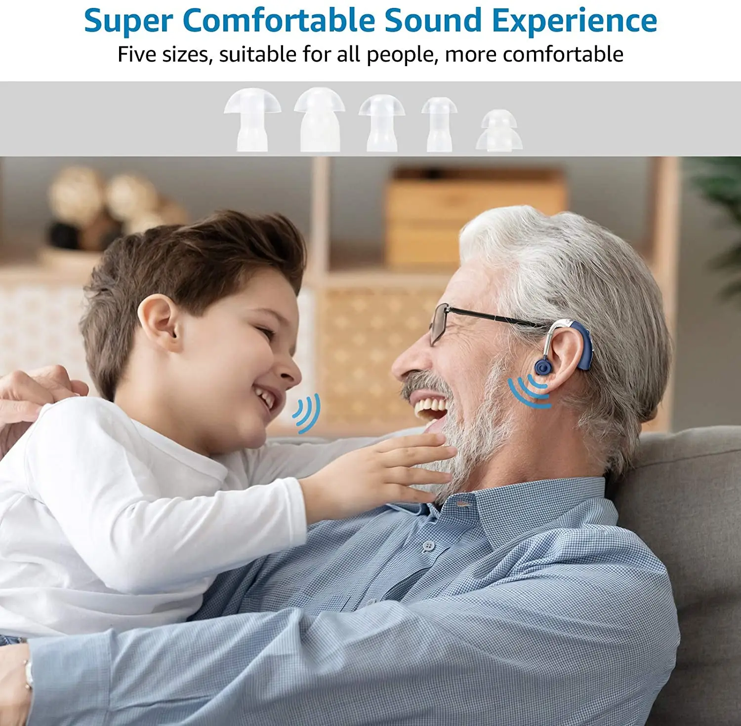 2025 Best Mini Rechargeable Bluetooth BTE Hearing Aids Adjustable Tone Sound Amplifier Portable Deaf Elderly digital Hearing Aid 3