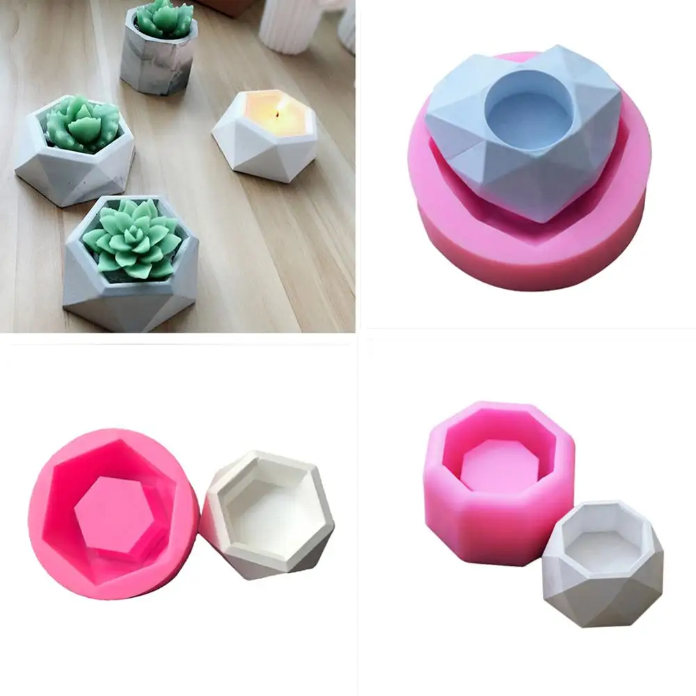 Silicone Mold Creative Geometric Polygonal Concrete Flower Pot Vase