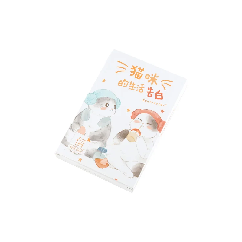 30 Pcs/Set Cat's Life Confession Postcard DIY Cartoon Kitten Greeting Cards Message Card Journal Decoration mini greeting cards