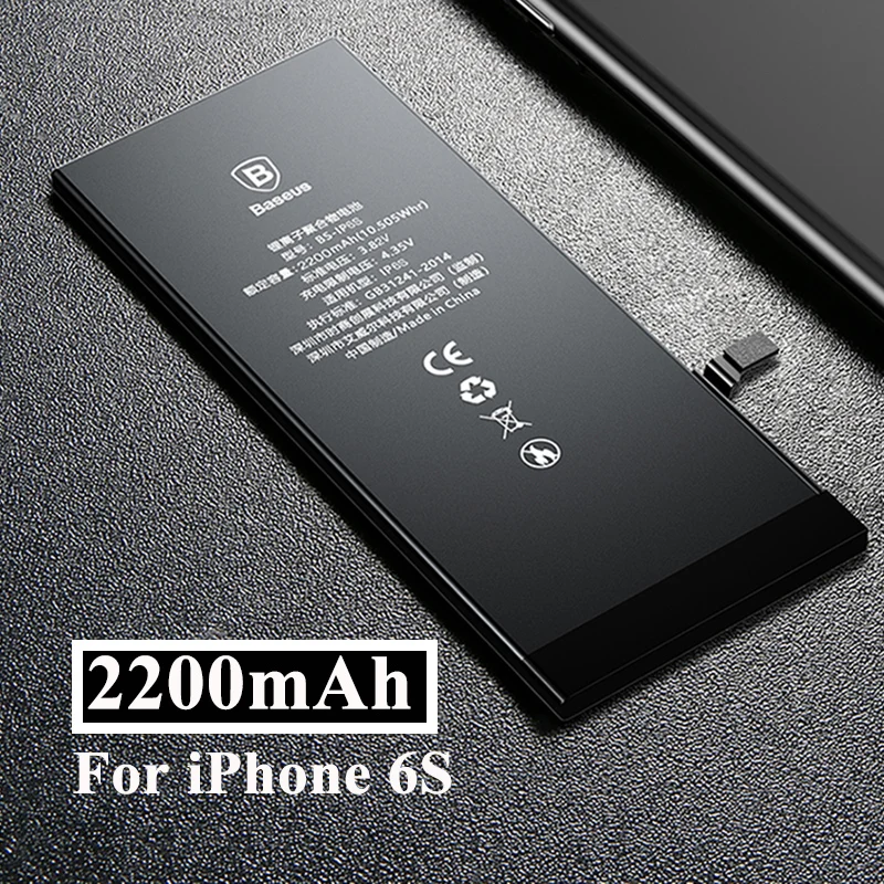 Аккумулятор Baseus для iPhone 6, 6 S, 2200 мА/ч, высокая емкость, сменные батареи для iPhone 6s, с бесплатными инструментами для ремонта - Цвет: 2200mAh for 6s