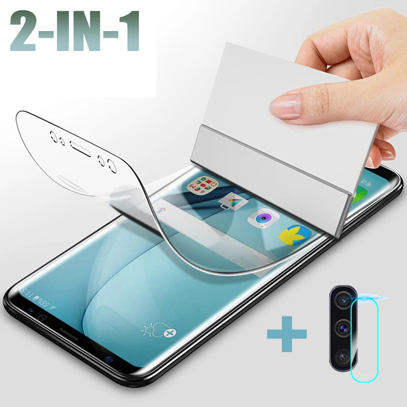 Гидрогелевая пленка 99D 2 в 1 для Samsung S8 S9 S10 S20 Plus S10E Защитная экрана Note 10 9 8 мягкая