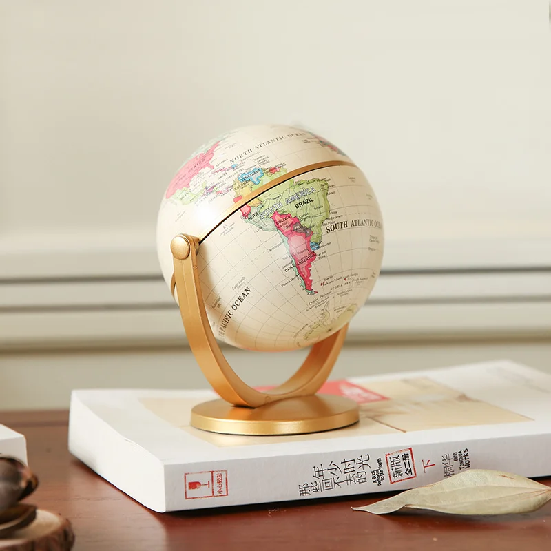 1 шт. вращающийся винтажный Глобус мира с подставкой карта океана земли мяч офисный Настольный антикварный домашний декор география образовательная модель