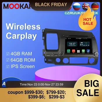 

Carplay 64 Android10.0Navigation For honda Civic 2007-2011 Autostereo headunit Multimedia player Car radio tape recorder px5/px6