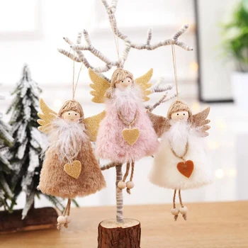 

Christmas Decoration Pendant Plush Angel Wings Love Decoration Hanging Doll Ornament Christmas Gift Decoration