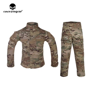 

emersongear Children' Tactical Uniform Set Fall MC Color Kids Camouflage Hunting Suit For Long Sleeved Tops+Long Pants EM6929