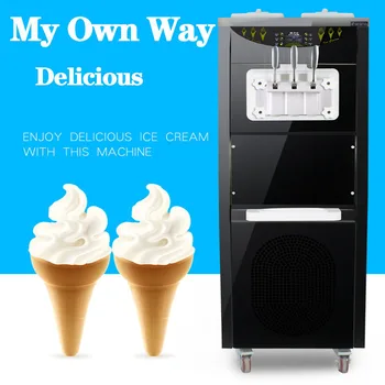 

Steel Table Ice Cream Machine Two Commercial Full-automatic Sweet Cone Ice Cream Stainless Steel Soft 220V Ice Cream Machines