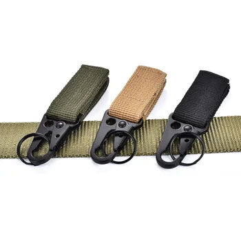 

Outdoor Camping Military Nylon Belt Metal Hanging Backpack Hook Clasp Survival Gear Keychain Outdoor Tools Climbing Accessories