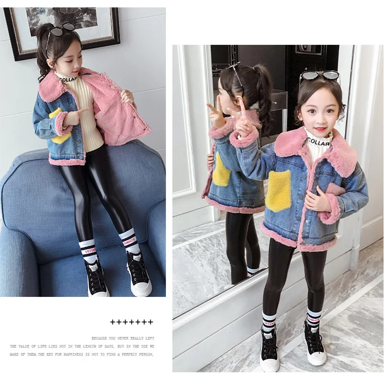 Зимнее детское manteau fille hiver; куртка для девочек; Зима г.; джинсы с искусственным мехом; теплая парка для девочек; manteau enfant fille hiver; 12 ans