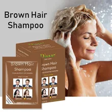 Новинка, 10 шт./лот, шампунь для коричневых волос, быстрый цвет, легко чистится, не раздражает, краска для волос, шампунь, уход за волосами