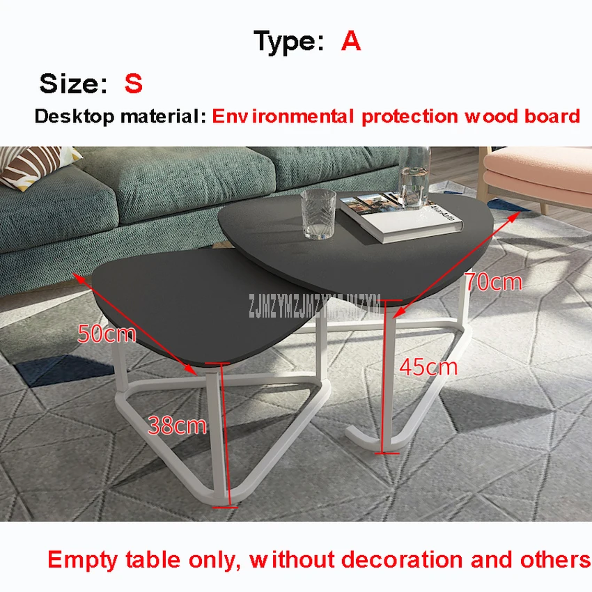 Нордический чайный столик, два небольших стола, простая современная гостиная, роскошный европейский стиль, креативный столик из закаленного стекла - Цвет: A Type Black