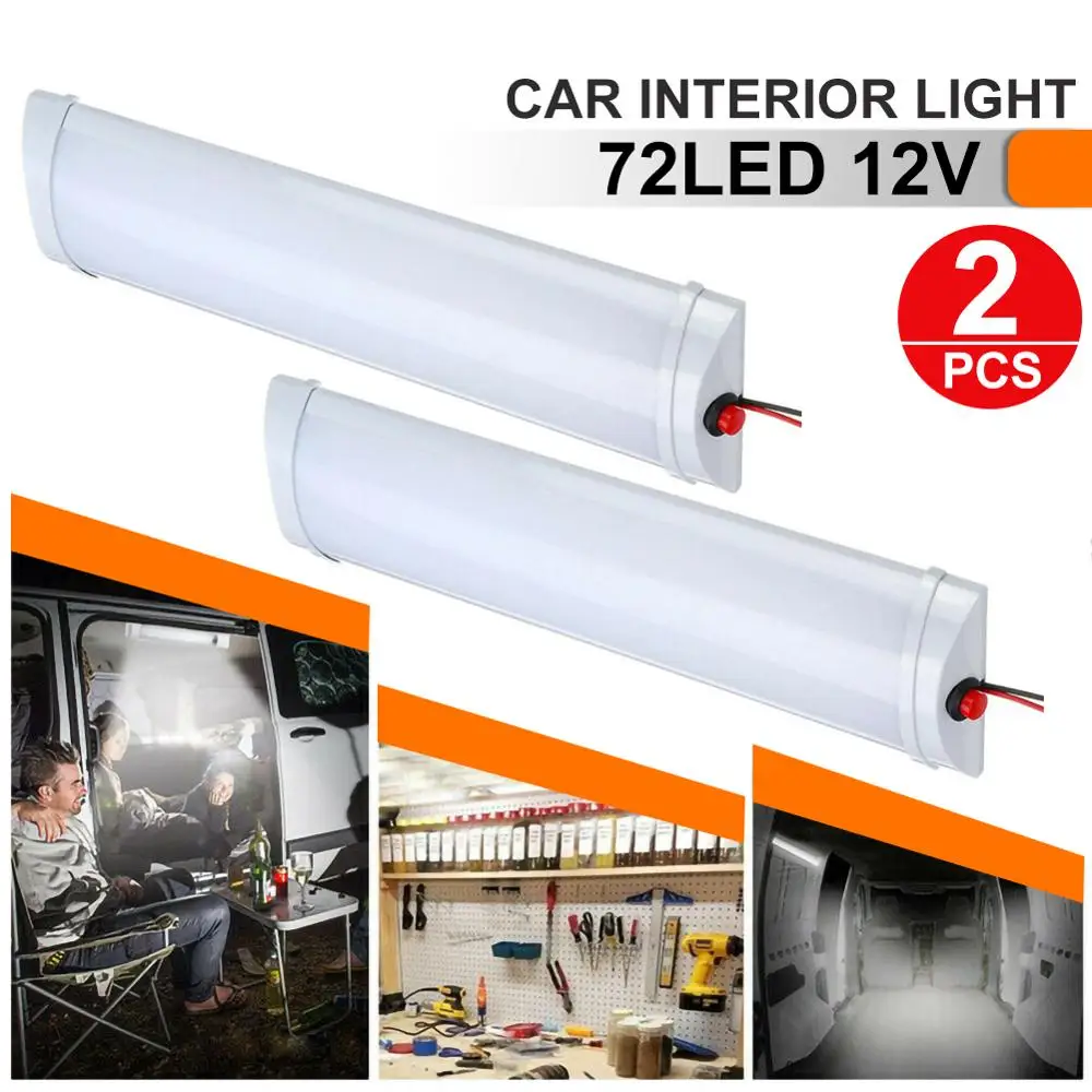 2pcs DC 12V LED Interior Lights Roof Ceiling For RV Camper Trailer Motorhome Van 6500K Auto Work Light | Автомобили и мотоциклы