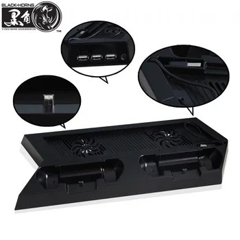 

Game accessories for PS4 Controller's Charging Cradle/Stand with built-in cooling Fan, Controller charge with PS4 Console Stand