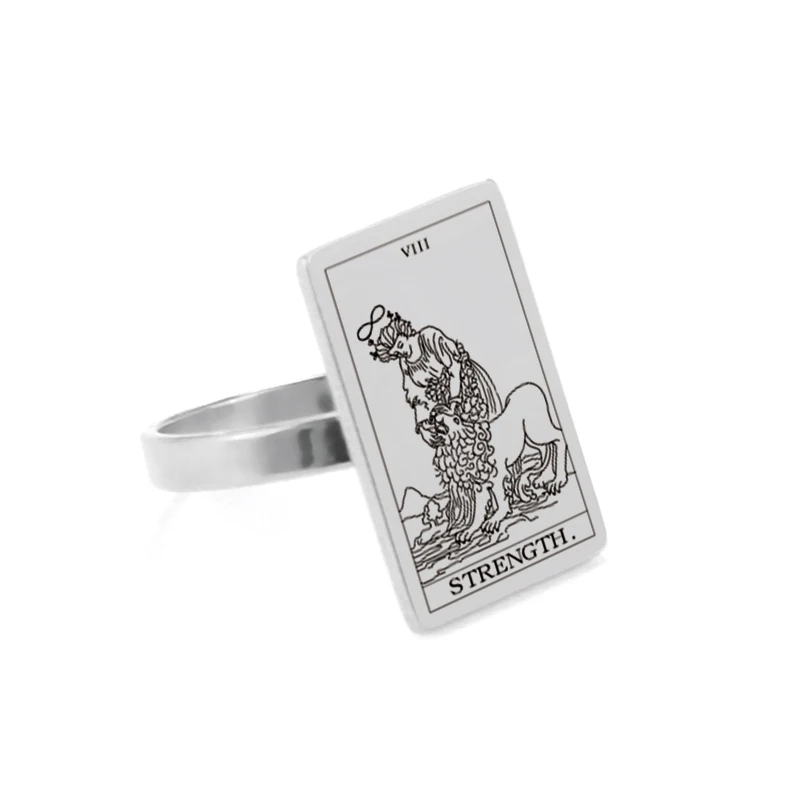 Dawapara Gold-Tone Tarot Card Stainless Steel Vintage Ring for Women - Major Arcana Inspired Jewelry