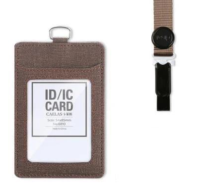 Держатель Бейджа, 2-сторонний тканевый ID бейдж держатель для карт кошелек чехол с 1 прозрачным ID окном и 2 слота для кредитных карт, регулируемый ремень - Цвет: E1