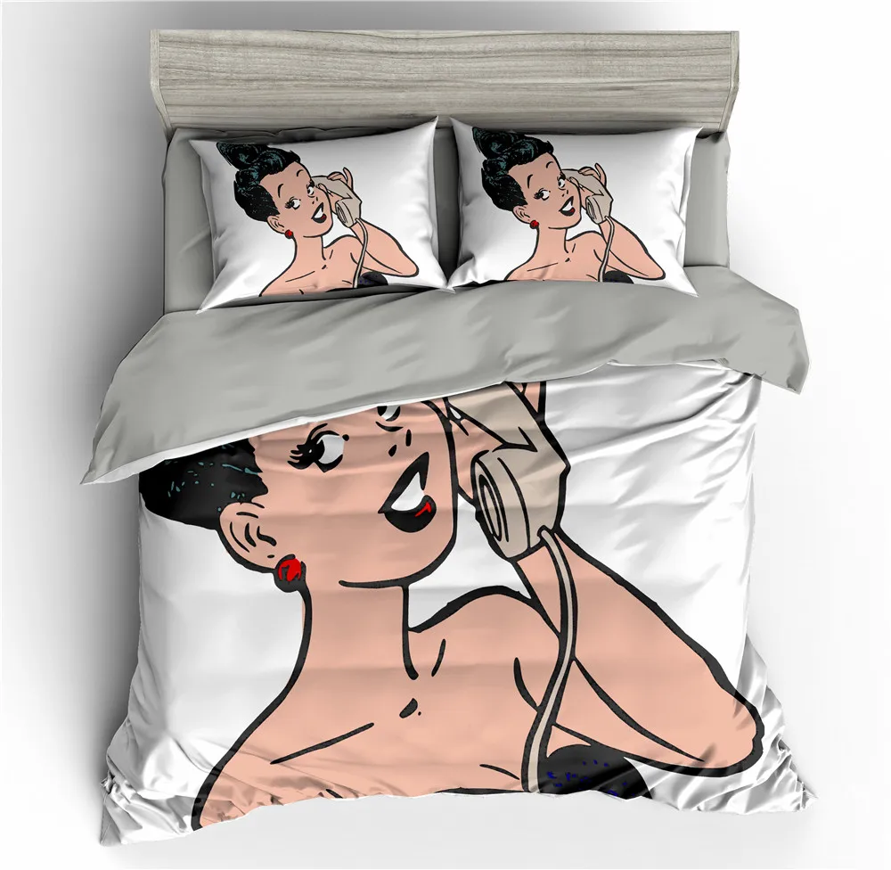 

Cartoon Anime Lady Girls Pattern 3D Bedding Set King Size Duvet Cover Queen Comforter Sets Bed Quilt Covers Pillowcase Sets